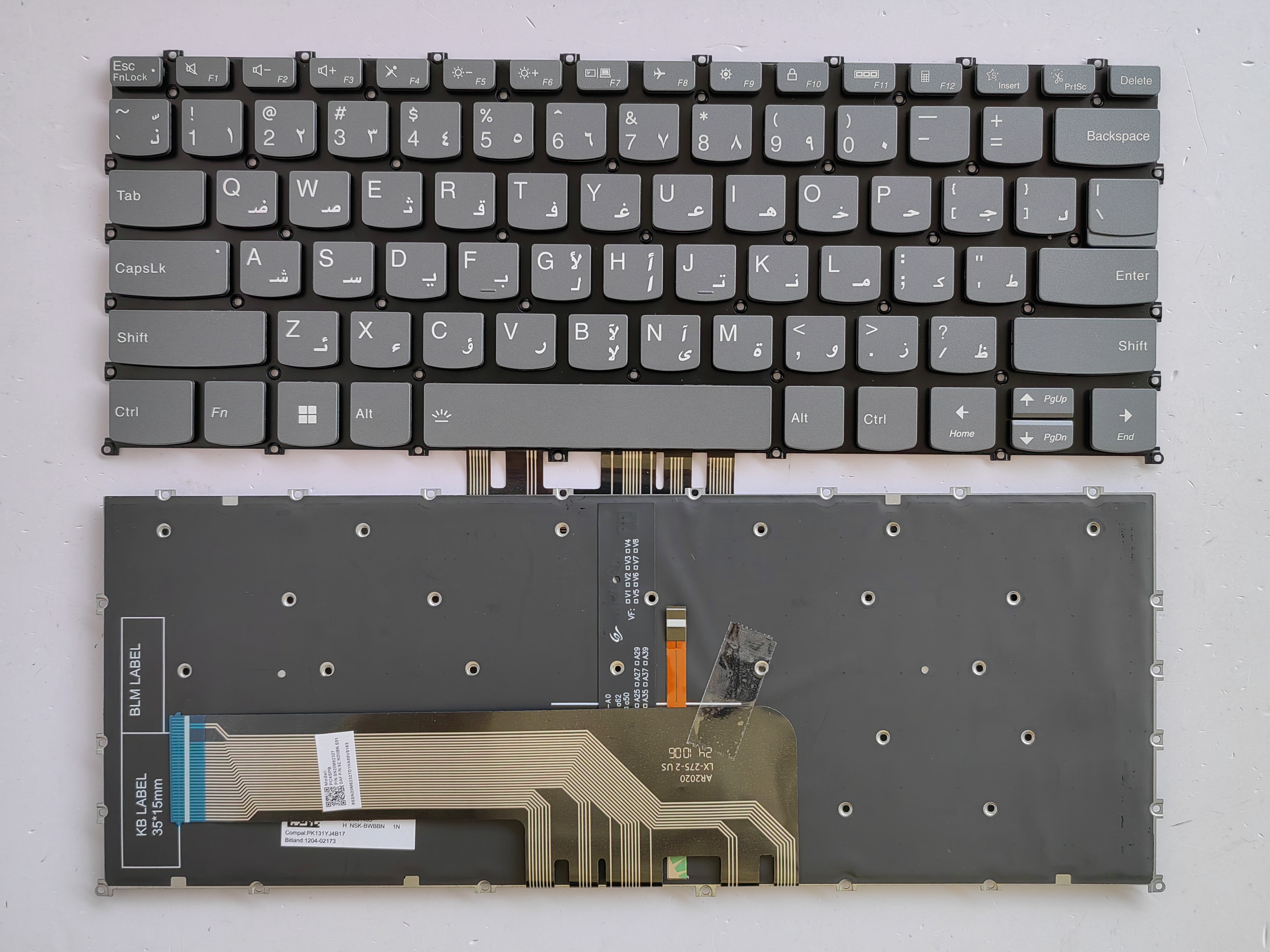 Picture of New Replacement Laptop Keyboard For LENOVO AIR 14 2020/YogaSlim714/YOGA14S Grey Backlit (OEM) AR Layout